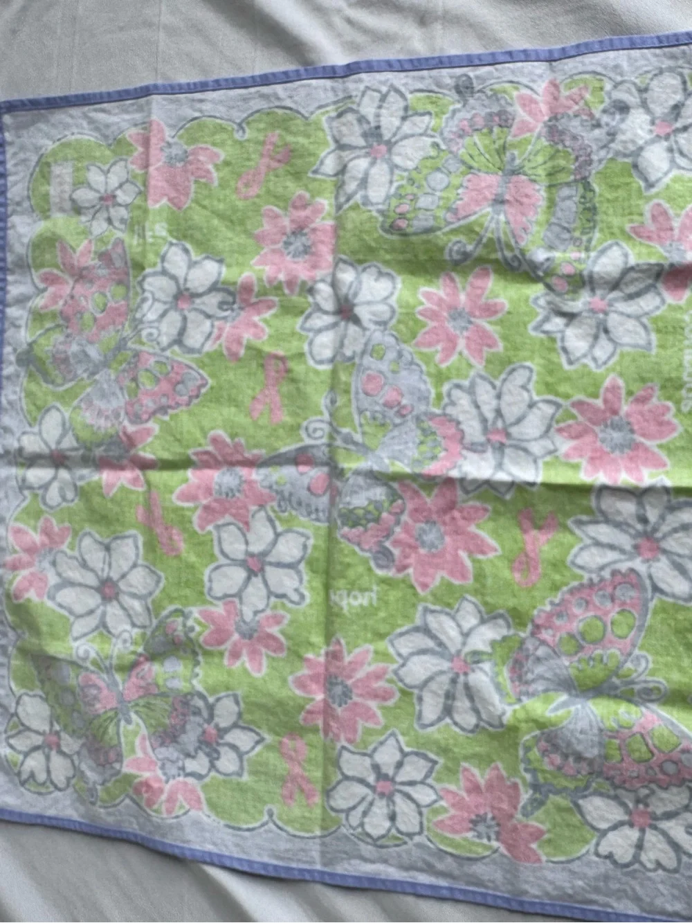 Lilly Pulitzer Breast‎ Cancer Awareness bandana handkerchief vibrant Palm Beach